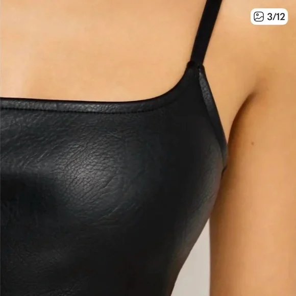 Good American Black Faux Leather Mini Dress - Picture 6 of 6